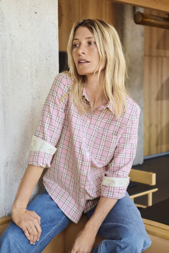 YANA COTTON SHIRT (PINK CHECK) - PART TWO