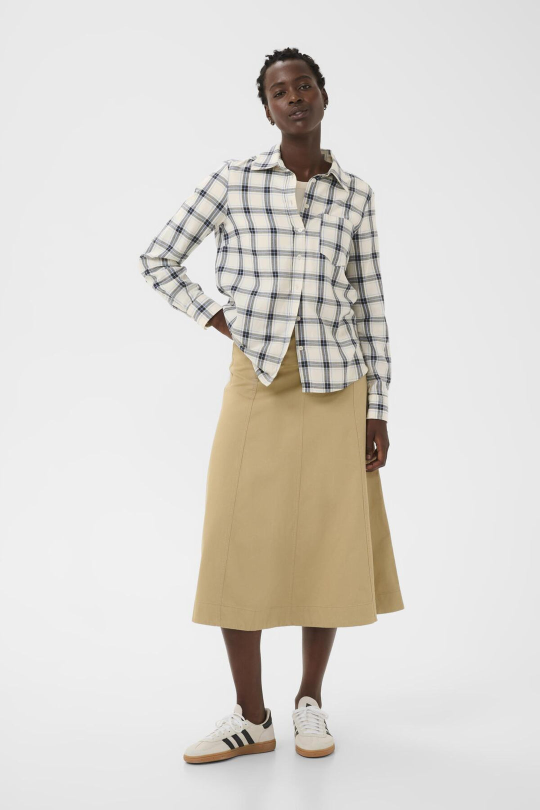 YANA COTTON SHIRT (BIG DARK NAVY CHECK) - PART TWO