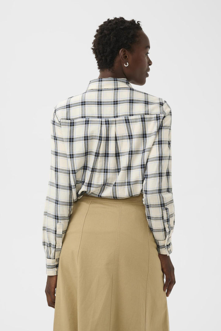 YANA COTTON SHIRT (BIG DARK NAVY CHECK) - PART TWO