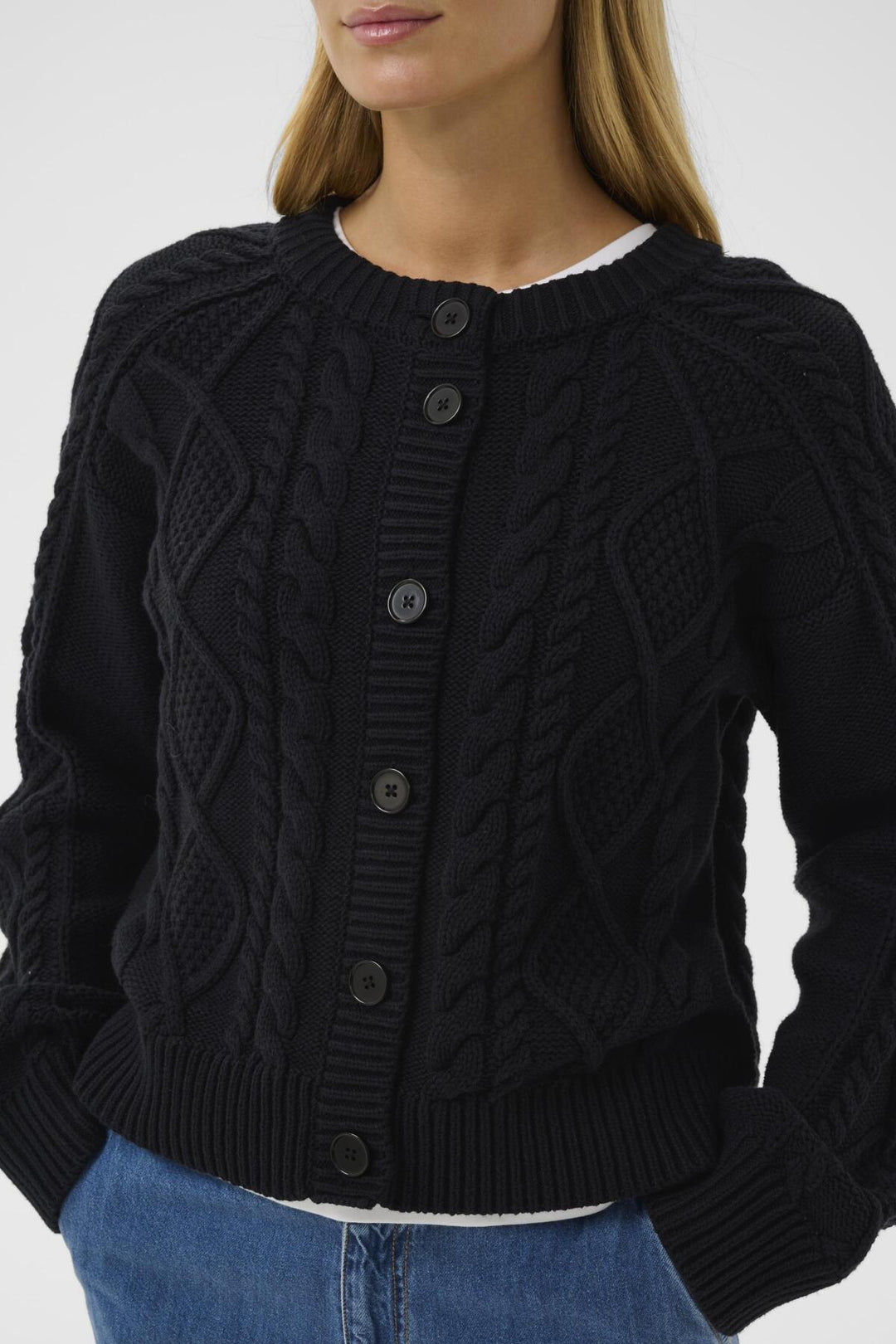 ZAYRA CABLE KNIT CARDIGAN (DARK NAVY) - PART TWO