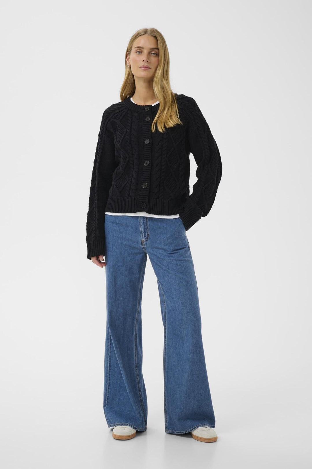 ZAYRA CABLE KNIT CARDIGAN (DARK NAVY) - PART TWO