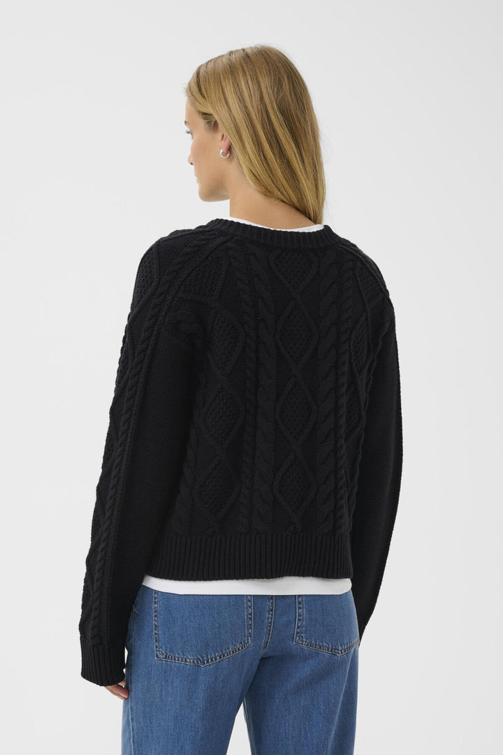 ZAYRA CABLE KNIT CARDIGAN (DARK NAVY) - PART TWO