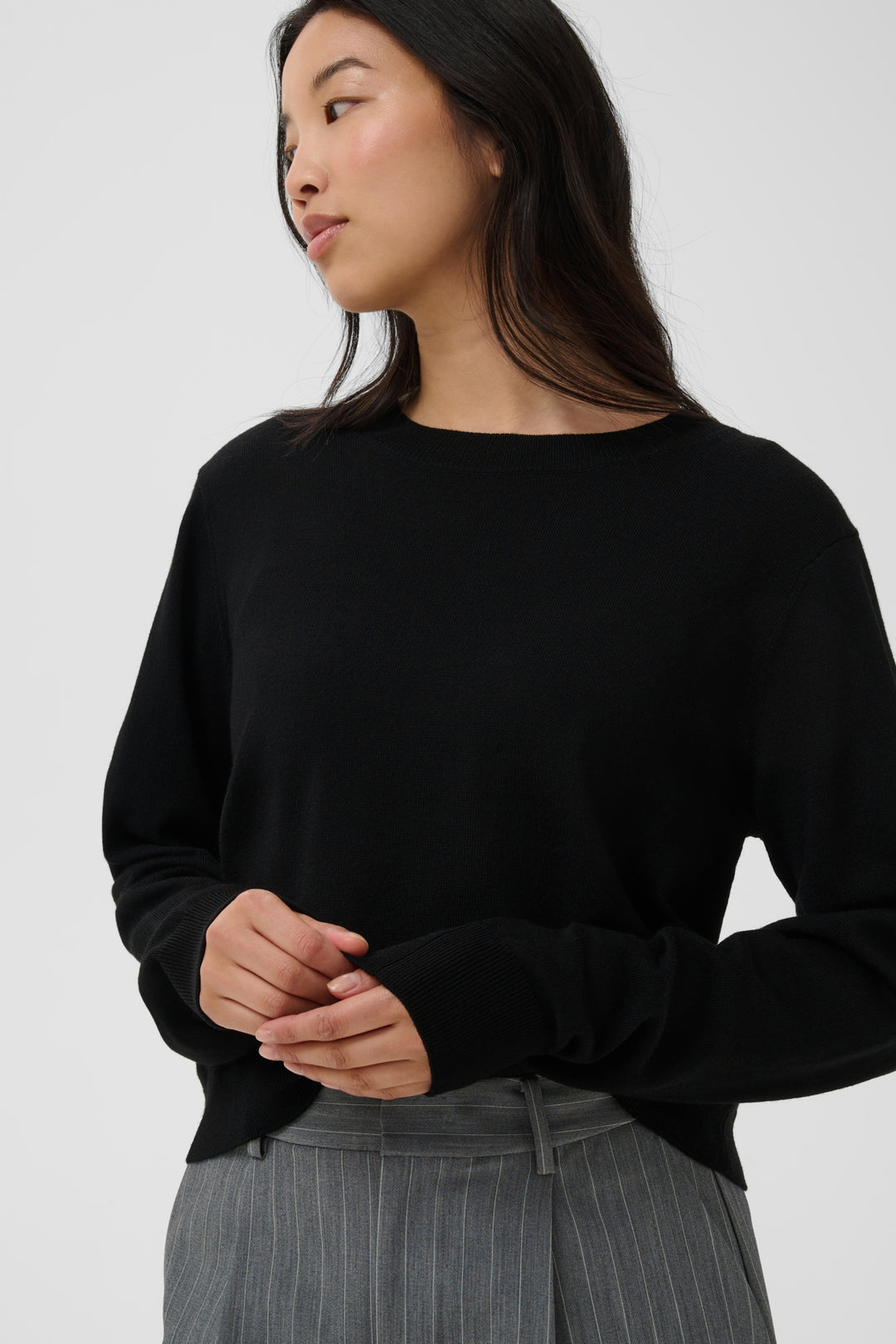 YONA WOOL CREW NECK PULLOVER (BLACK) - PART TWO