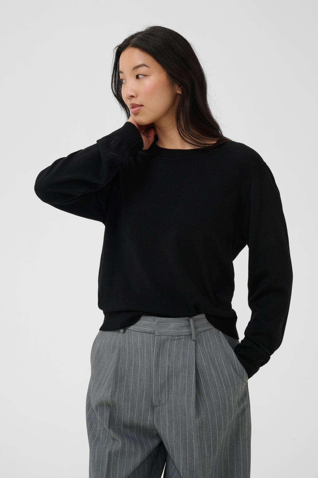 YONA WOOL CREW NECK PULLOVER (BLACK) - PART TWO