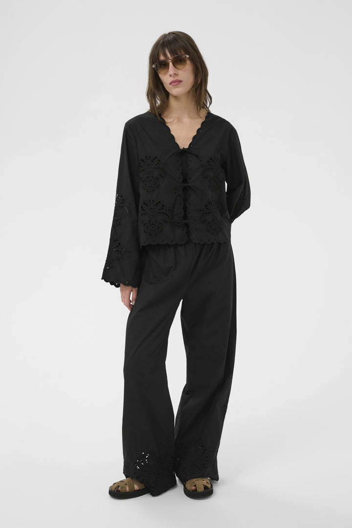 AGNETHE EYELET PANTS (BLACK) - PART TWO