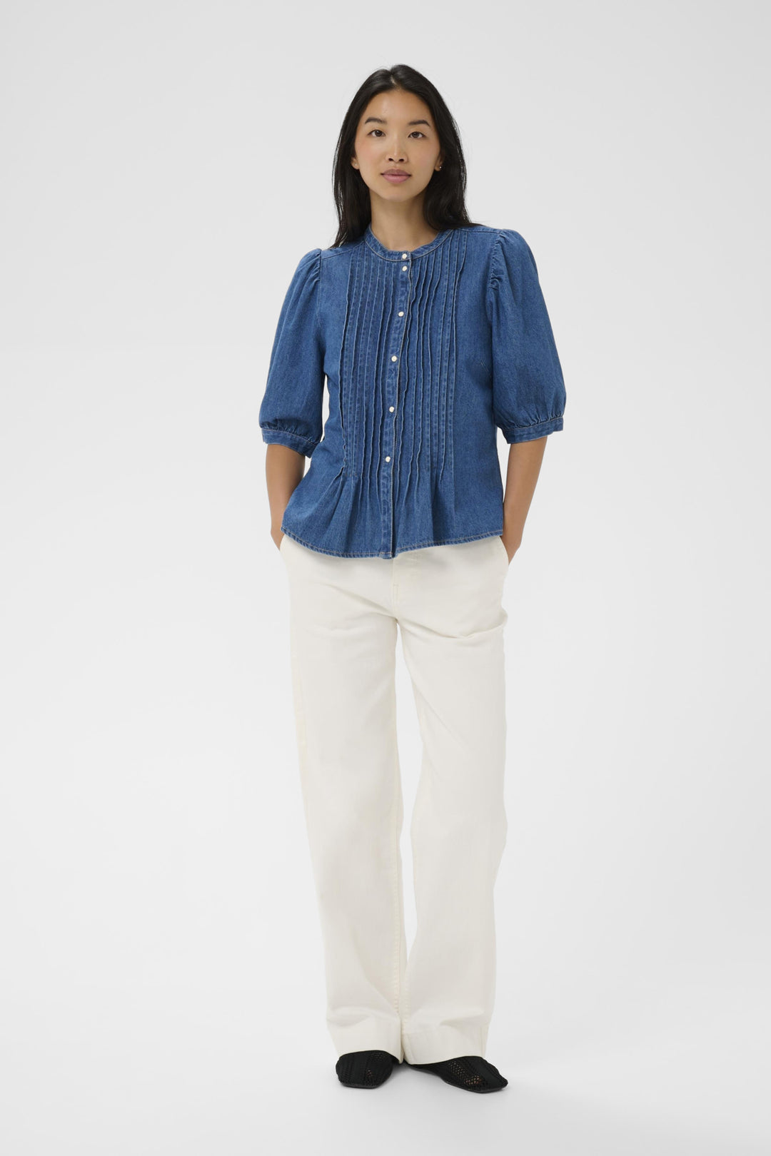 ALESIA SHIRT (MEDIUM BLUE DENIM) - PART TWO