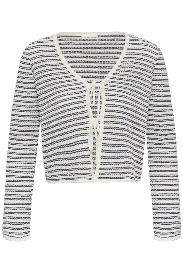 ROSEFINA OPEN KNIT CARDIGAN (AFTER MIDNIGHT STRIPE) - PART TWO
