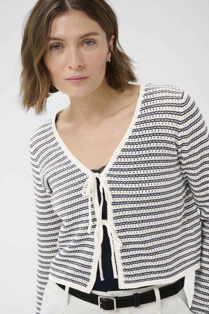 ROSEFINA OPEN KNIT CARDIGAN (AFTER MIDNIGHT STRIPE) - PART TWO