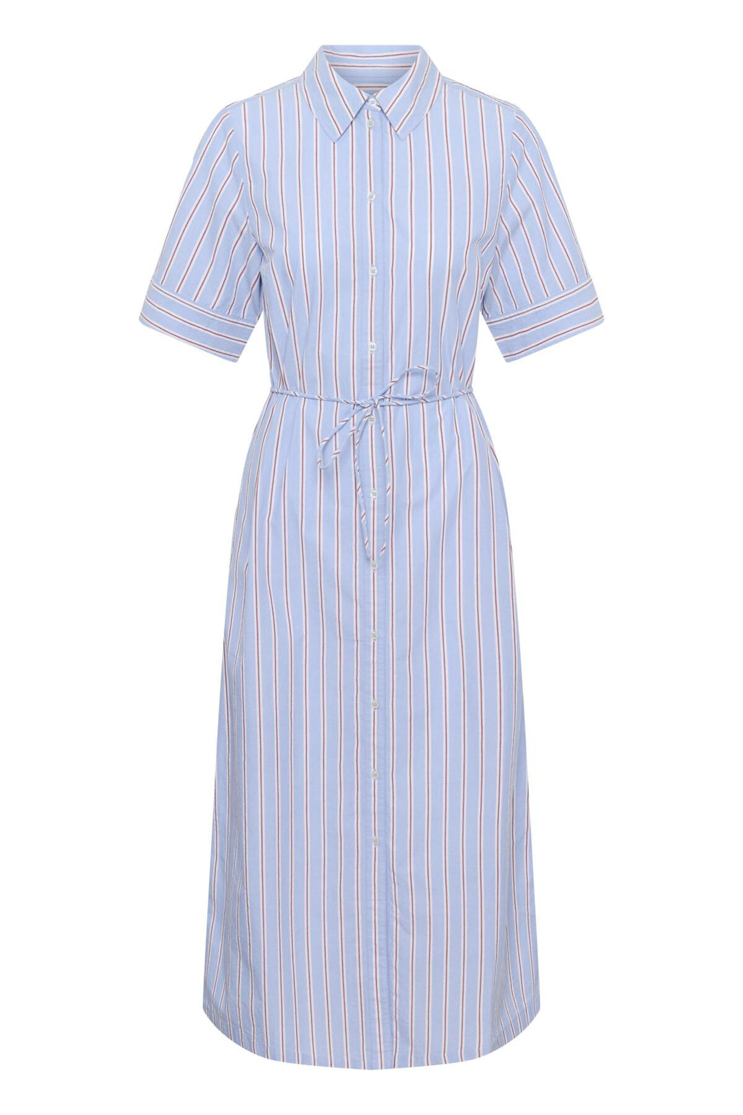 BEVERA STRIPED DRESS (BLUE BURNT RUSSET) - PART TWO