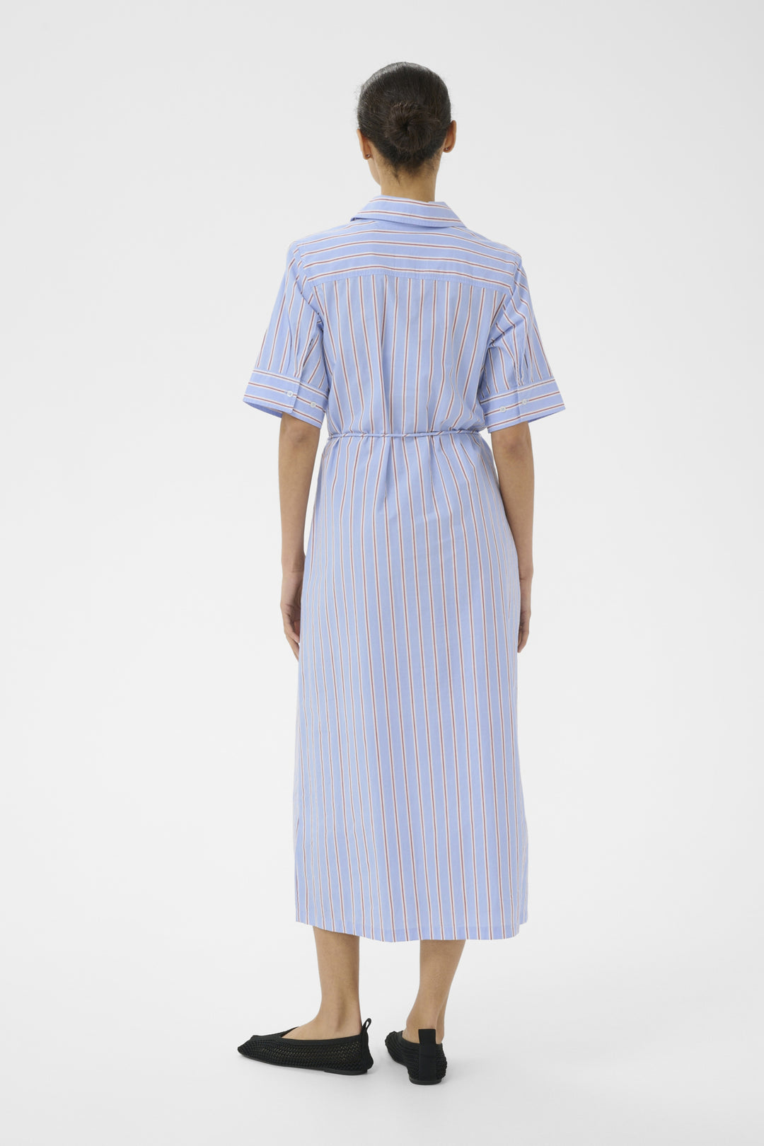 BEVERA STRIPED DRESS (BLUE BURNT RUSSET) - PART TWO