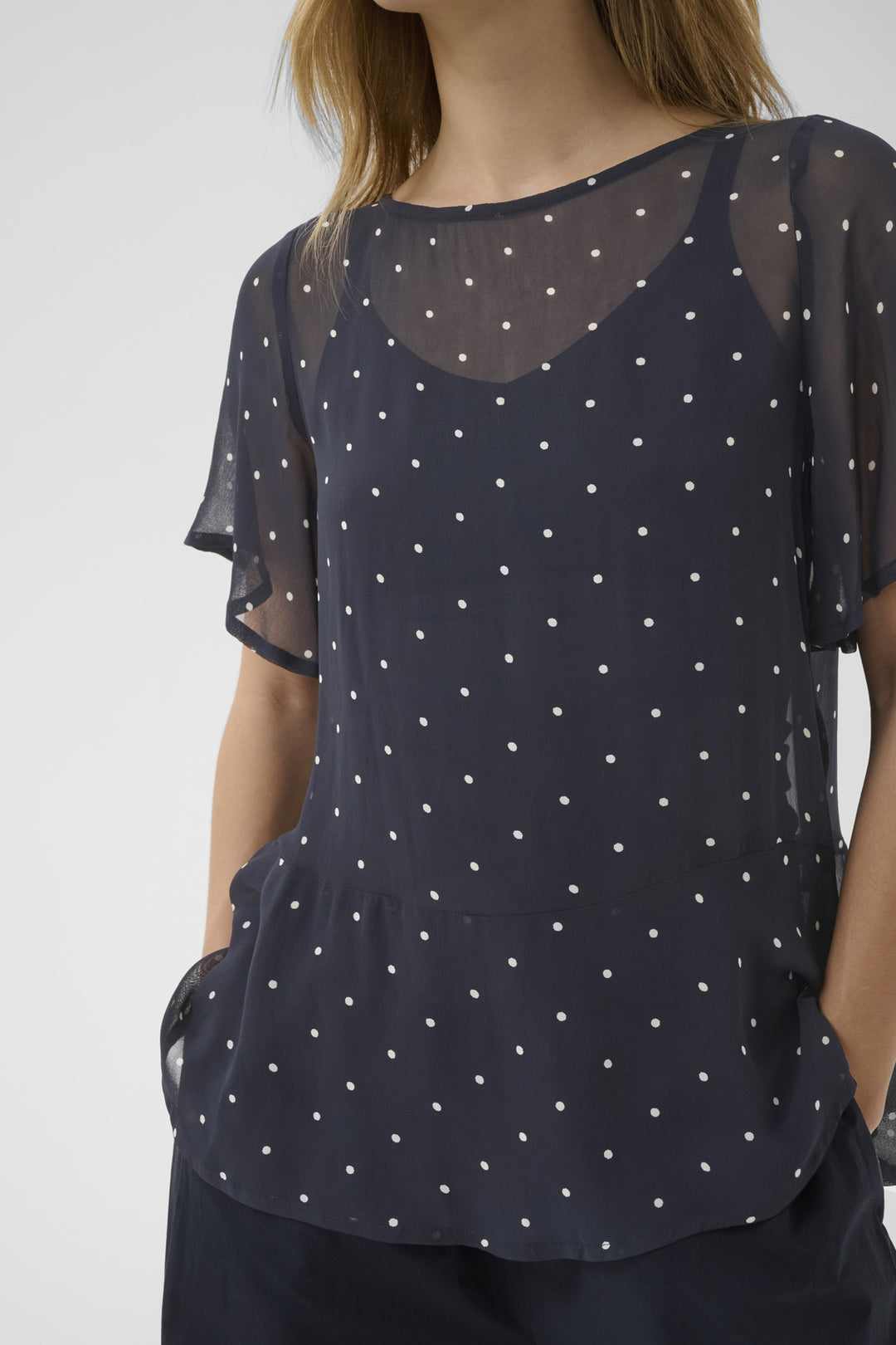DUSINE BLOUSE (DARK NAVY DOT PRINT) - PART TWO