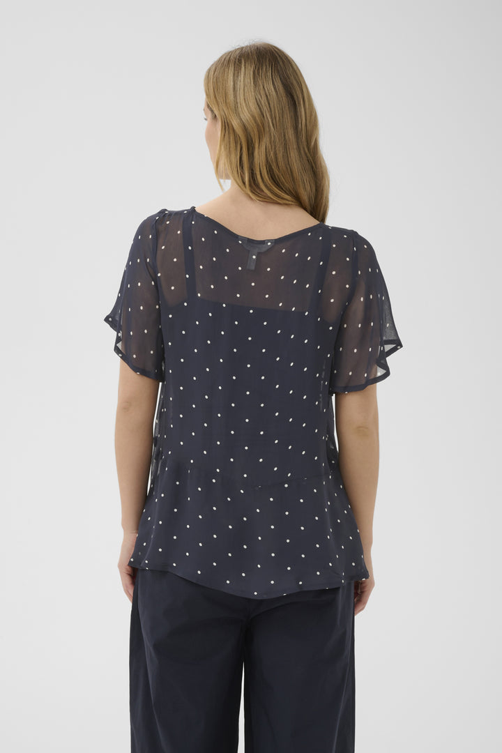 DUSINE BLOUSE (DARK NAVY DOT PRINT) - PART TWO