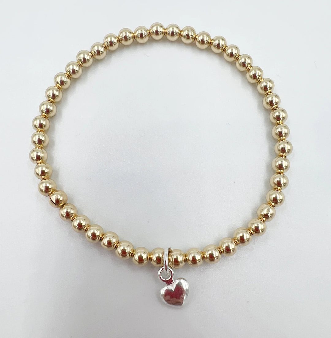 PUFFY HEART CHARM BRACELET (GOLD) - SASKIA DEVRIES