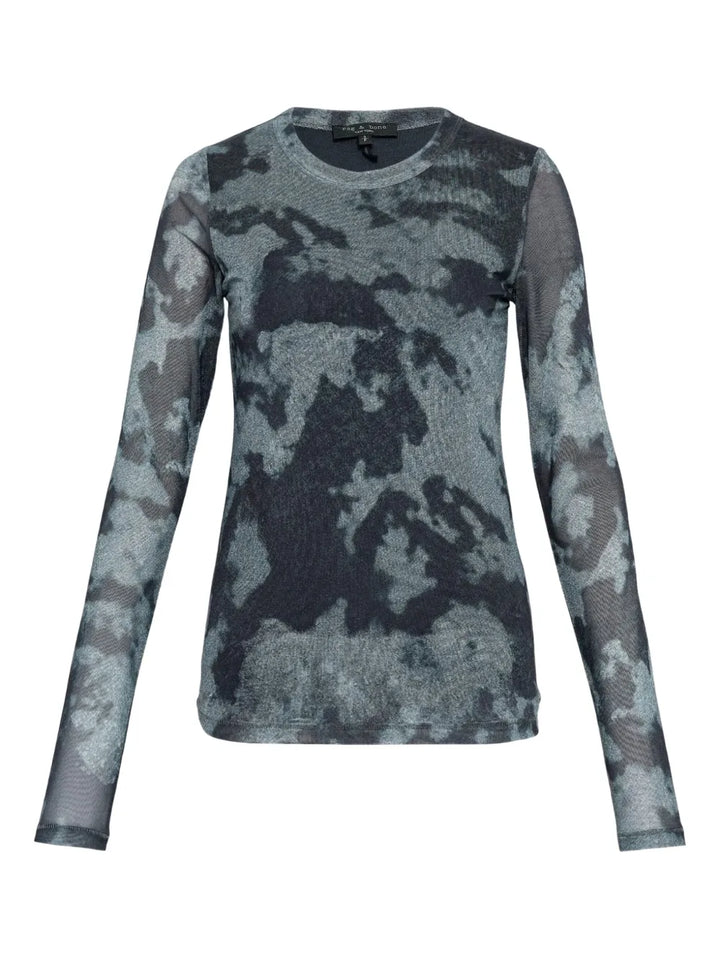 YANA PRINTED MESH LONG SLEEVE TEE - RAG & BONE