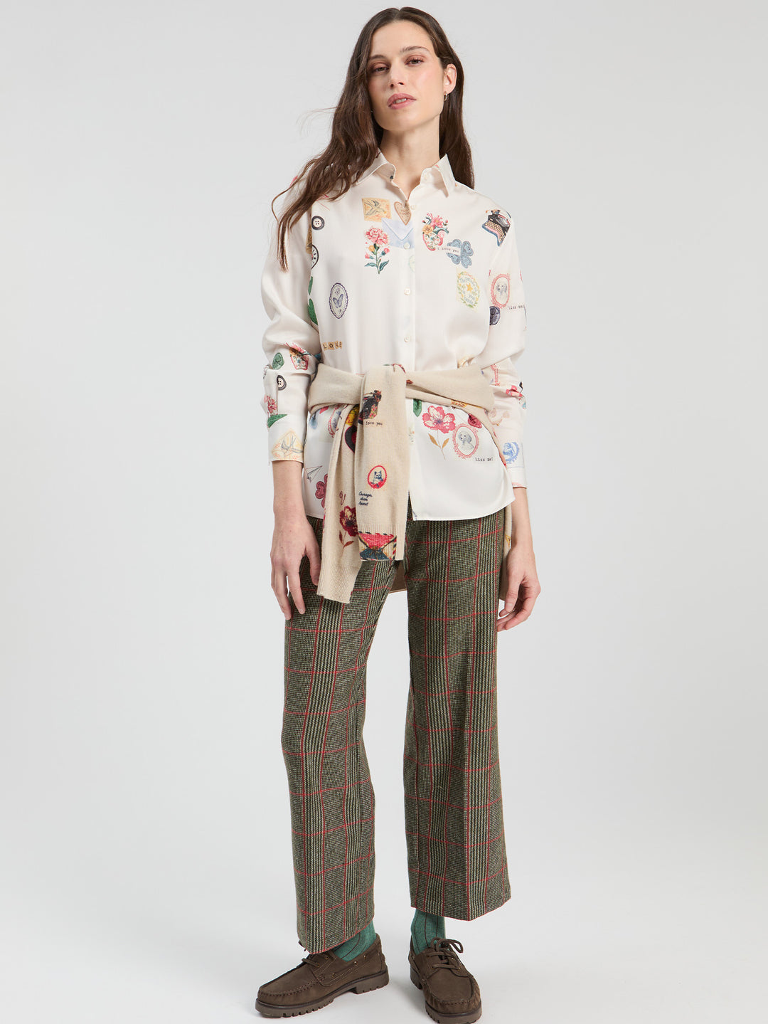 MARIELA MULTICOLOUR LOVE PRINT SHIRT - VILAGALLO