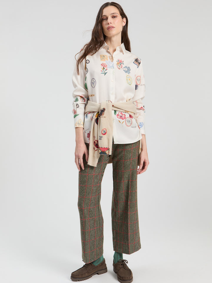 MARIELA MULTICOLOUR LOVE PRINT SHIRT - VILAGALLO