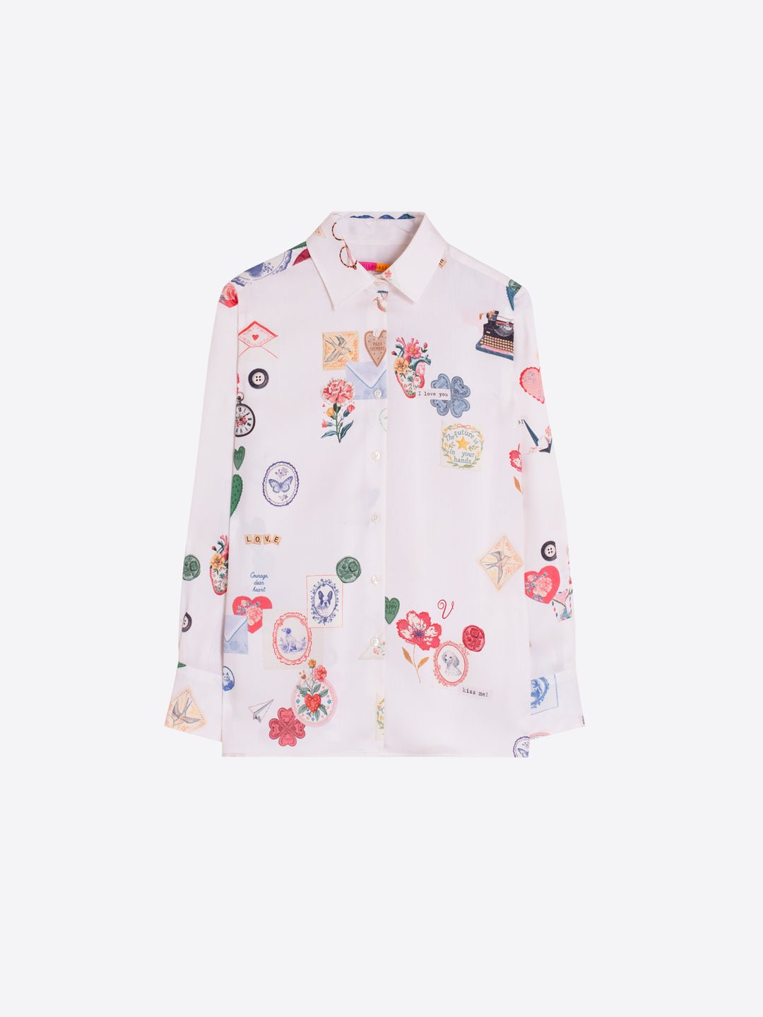 MARIELA MULTICOLOUR LOVE PRINT SHIRT - VILAGALLO