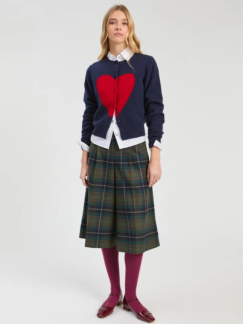 WIIK INTARSIA HEART CARDIGAN (NAVY) - VILAGALLO