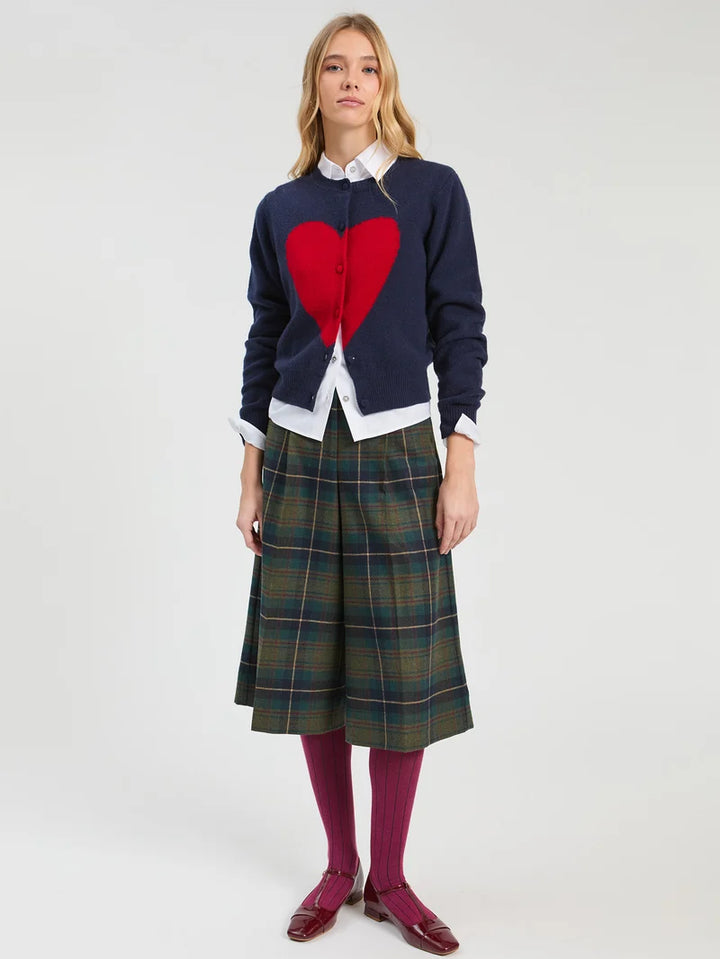 WIIK INTARSIA HEART CARDIGAN (NAVY) - VILAGALLO