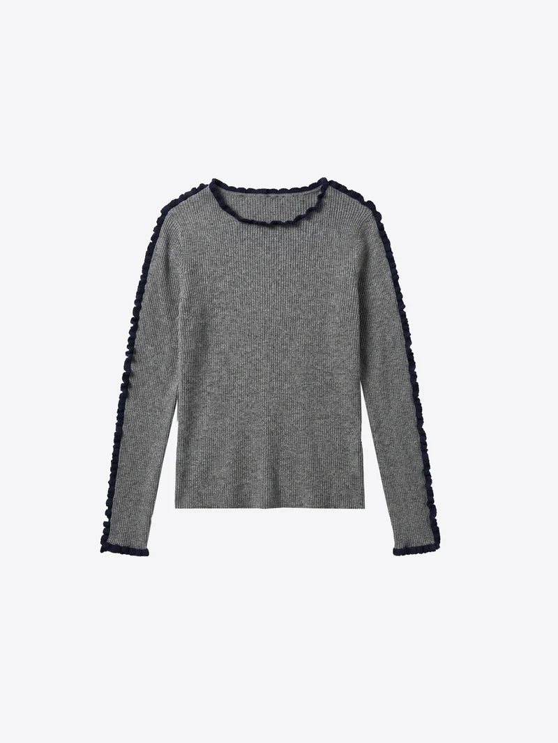 JERSEY RUFFLED SLEEVE SWEATER - VILAGALLO