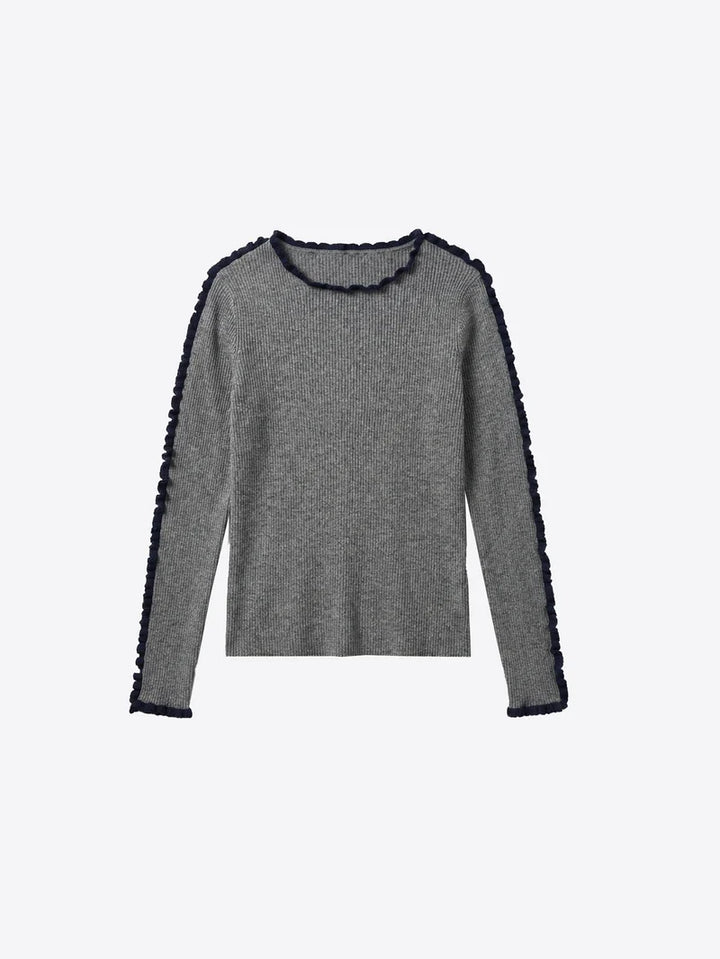 JERSEY RUFFLED SLEEVE SWEATER - VILAGALLO