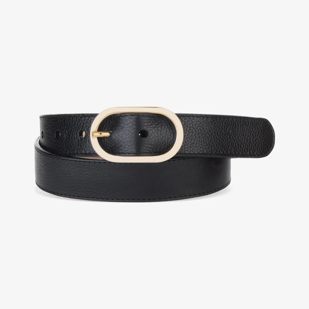 KEZIA BELT (BLACK/GOLD) - BRAVE LEATHER