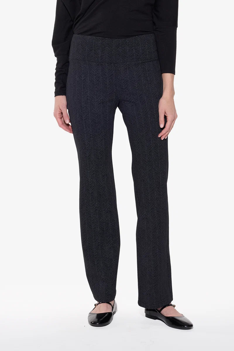 WIDE LEG SLIP ON PANT (BLACK CHEVRON) - BRENDA BEDDOME