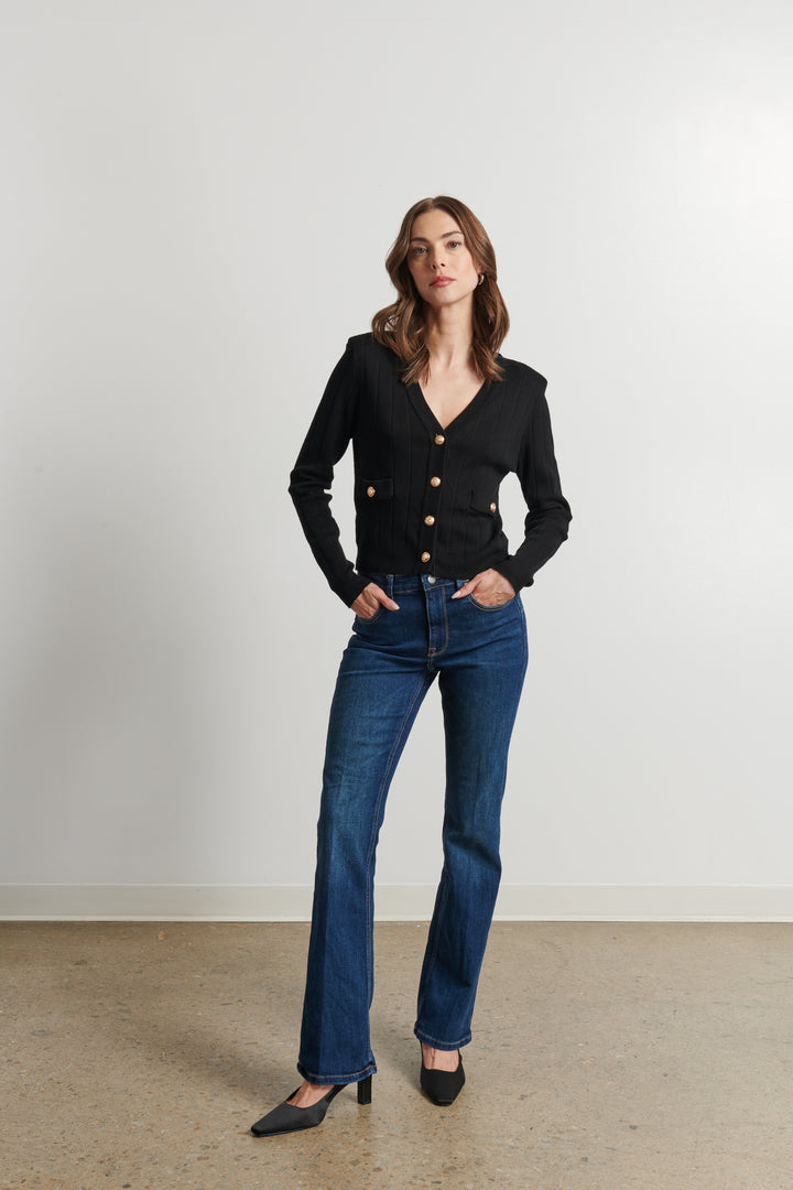 ELLIS GOLD BUTTON UP CARDIGAN - LINE