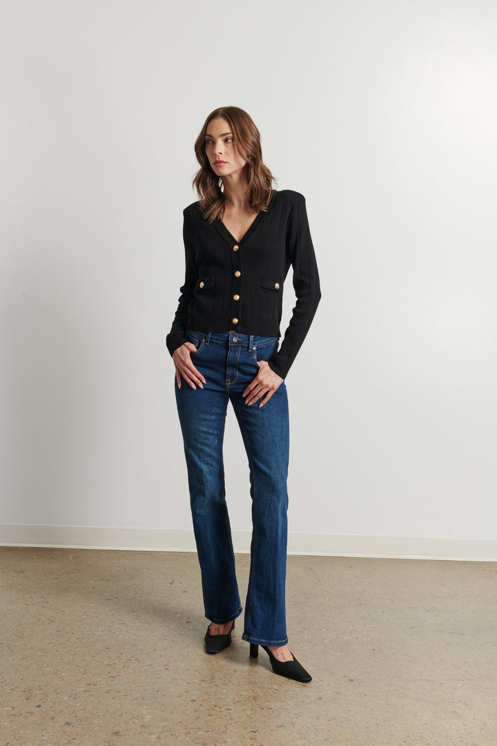 ELLIS GOLD BUTTON UP CARDIGAN - LINE