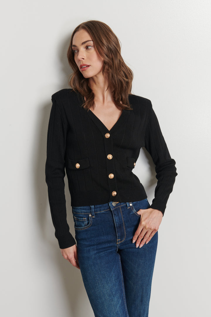 ELLIS GOLD BUTTON UP CARDIGAN - LINE