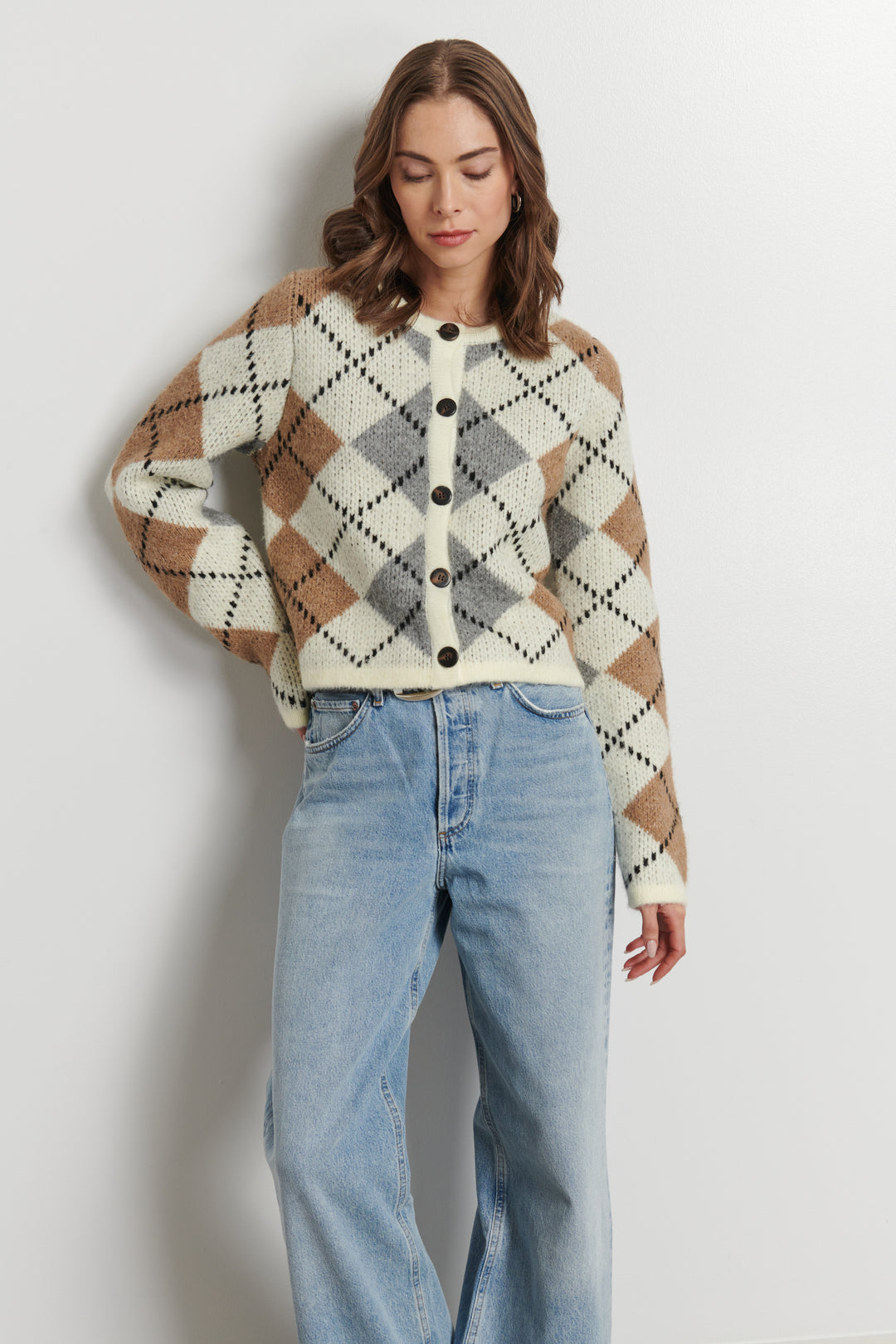 BELLE ARGYLE SWEATER - LINE