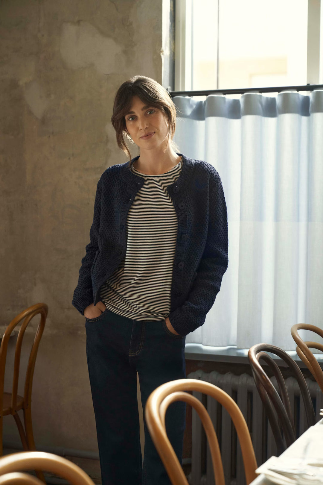 ELMIE FRONT BUTTON CARDIGAN (DARK NAVY) - PART TWO