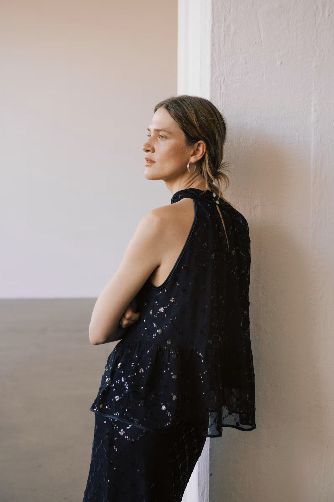DIRTSA SEQUIN TOP (BLACK PLACED SEQUIN) - PART TWO