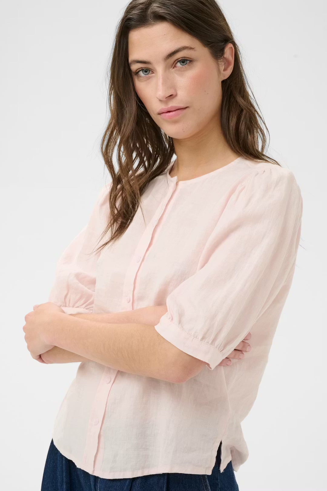 AZRA LINEN SHIRT (MAUVE CHALK) - PART TWO