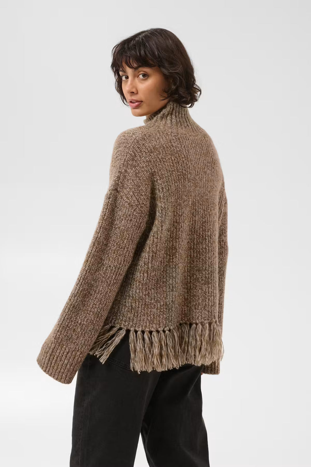 CIMINA FRINGE PULLOVER (BROWN MOULINE) - PART TWO