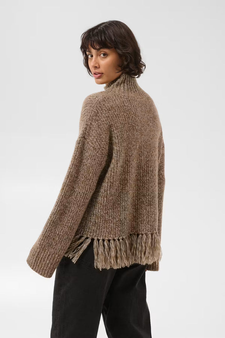CIMINA FRINGE PULLOVER (BROWN MOULINE) - PART TWO