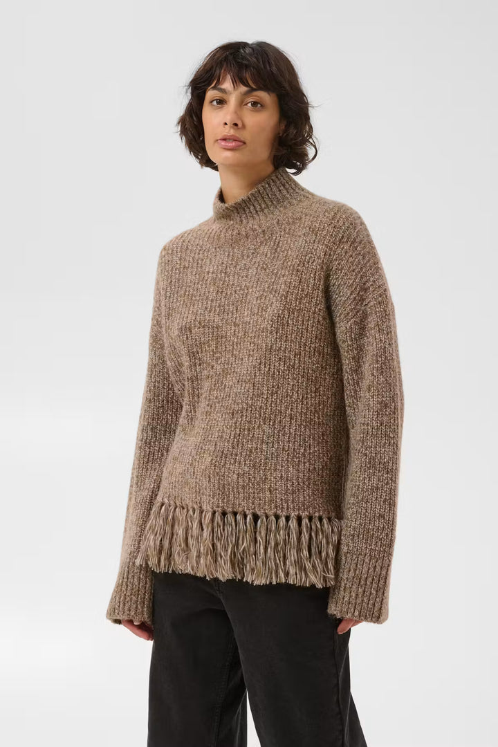 CIMINA FRINGE PULLOVER (BROWN MOULINE) - PART TWO