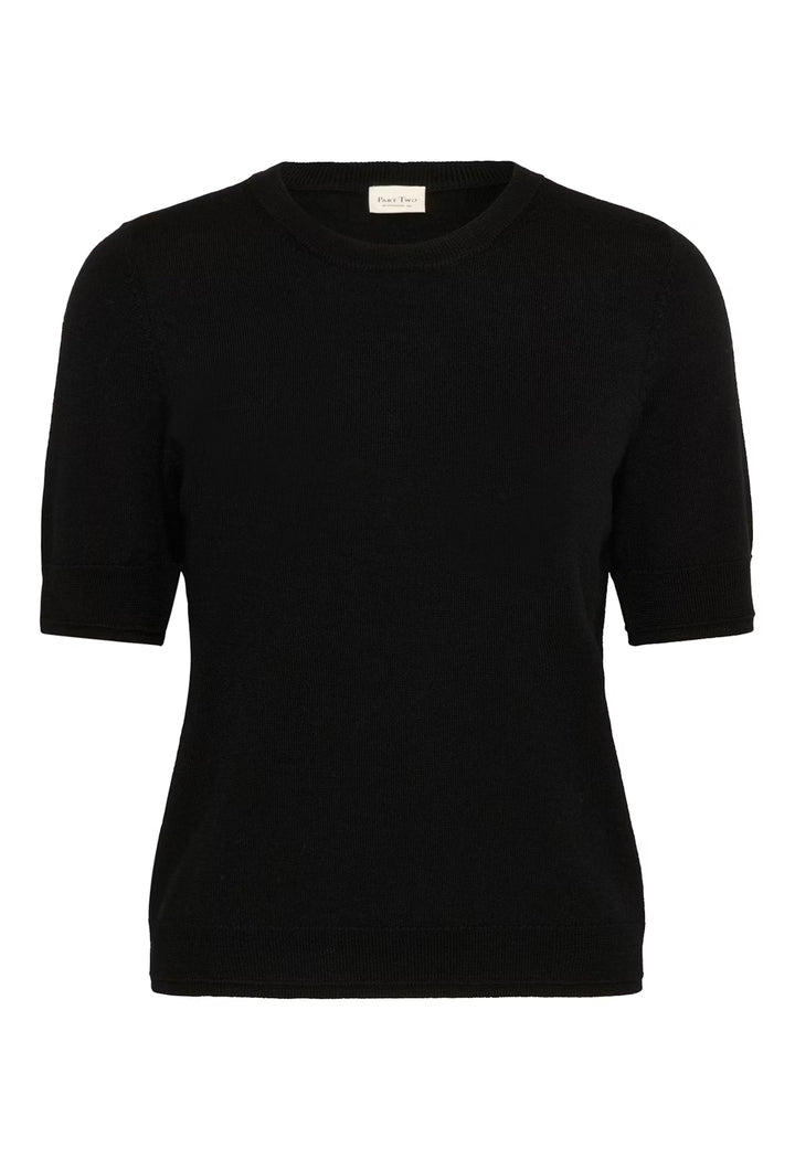 NATANYA SHORT SLEEVE SWEATER (BLACK) - PART TWO