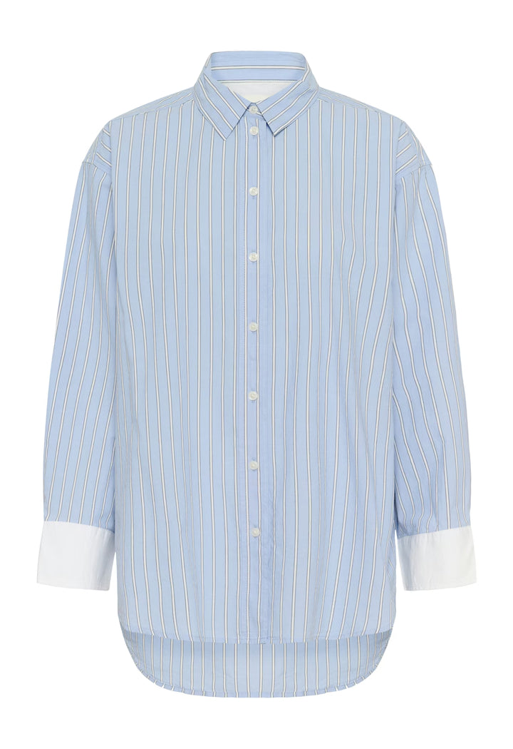 SAVANNA CONTRAST CUFF SHIRT (HYDRANGEA STRIPE) - PART TWO