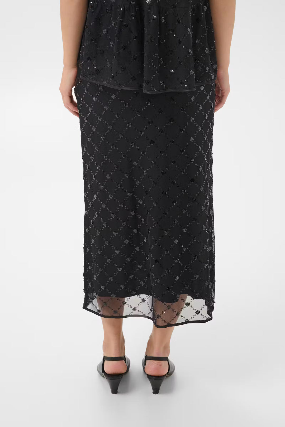 VIVIKA SEQUIN SKIRT (BLACK PLACED SEQUIN) - PART TWO