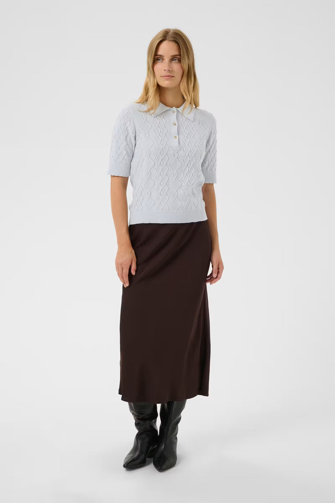 CINIA KNIT POLO (GREY DAWN) - PART TWO