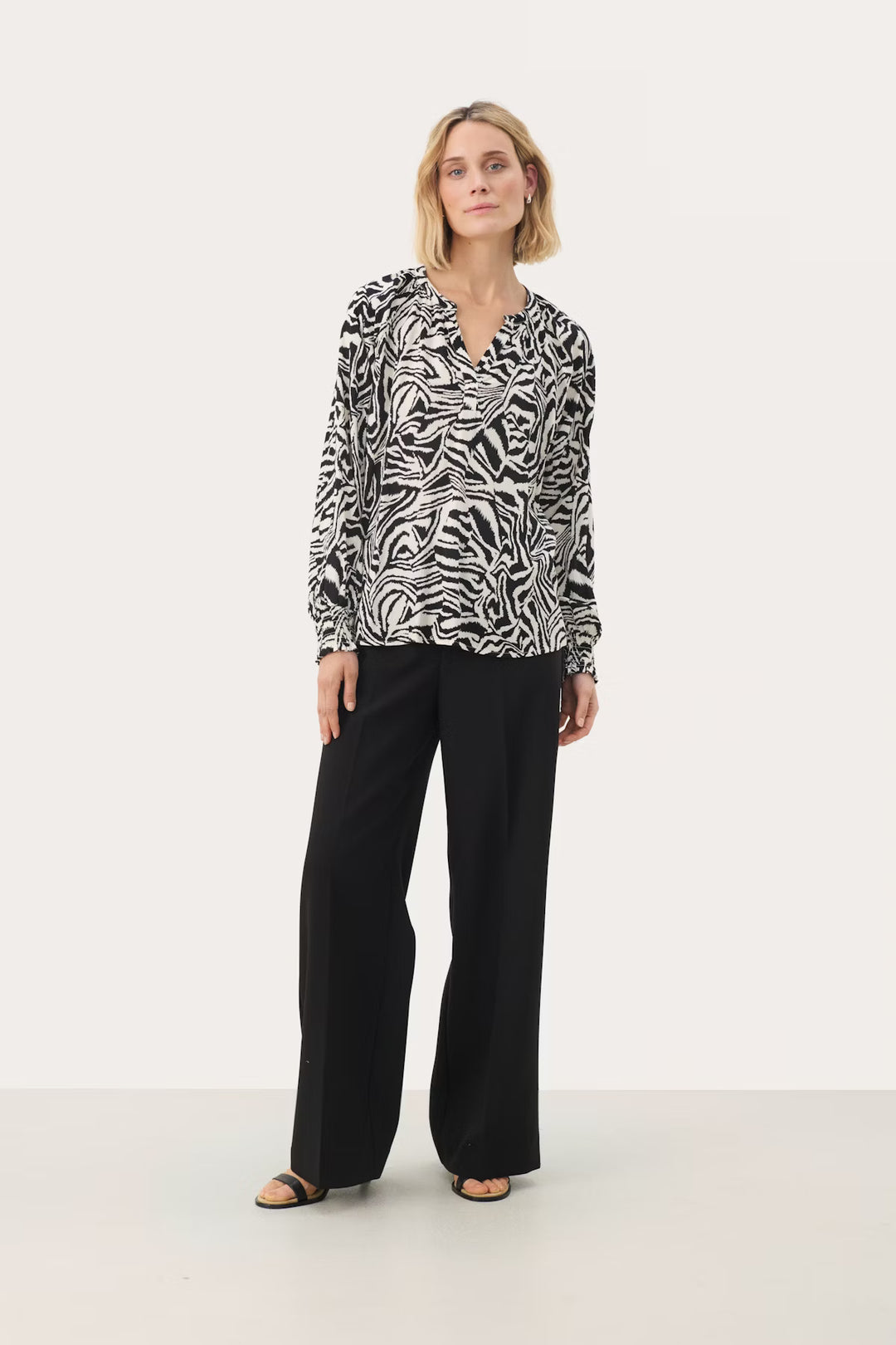 TENNIE BLOUSE (BLACK ANIMAL PRINT) - PART TWO