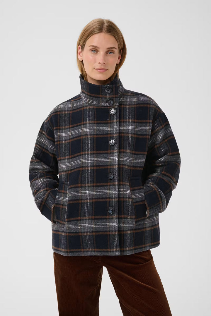 CELLY PLAID JACKET (DARK NAVY CHECK) - PART TWO