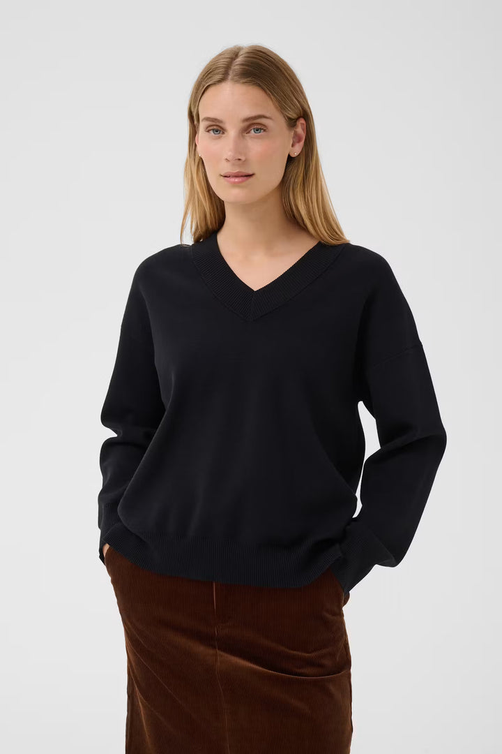 CHANTALLY V-NECK PULLOVER (BLACK) - PART TWO