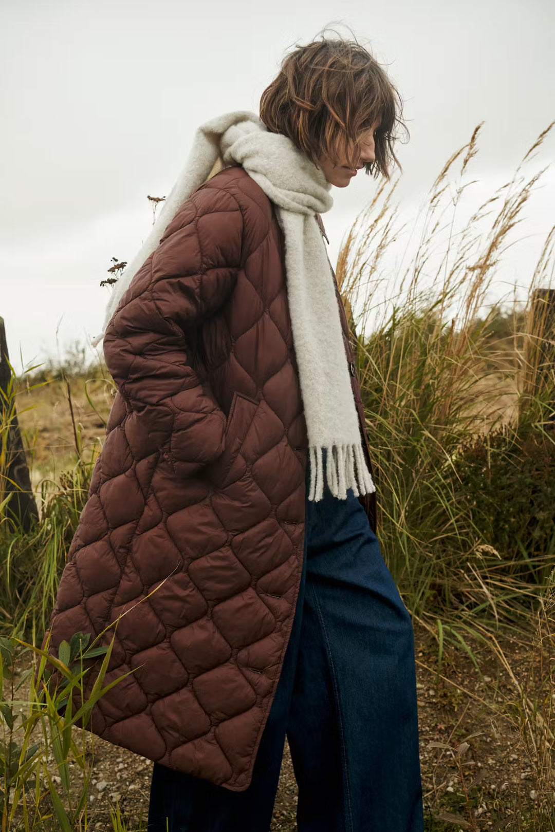 CARINE QUILTED COAT (DOWNTOWN BROWN) - PART TWO