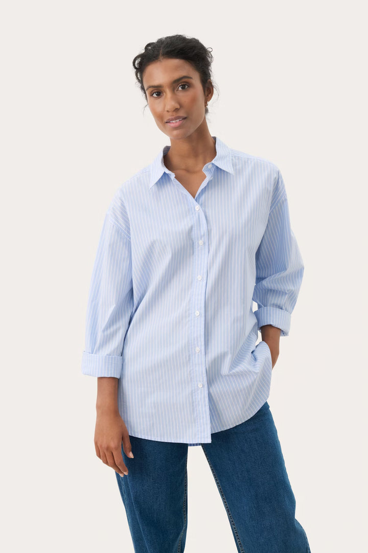 SAVANNA SHIRT (BLUE STRIPE) - PART TWO