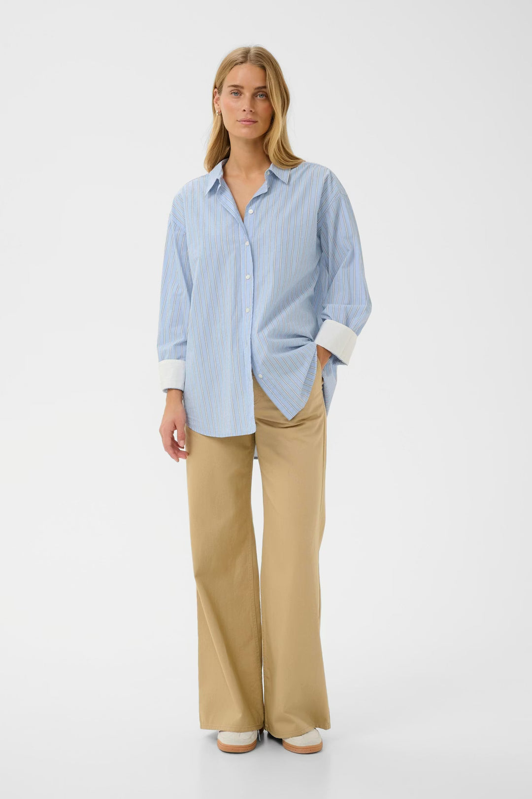 SAVANNA CONTRAST CUFF SHIRT (HYDRANGEA STRIPE) - PART TWO