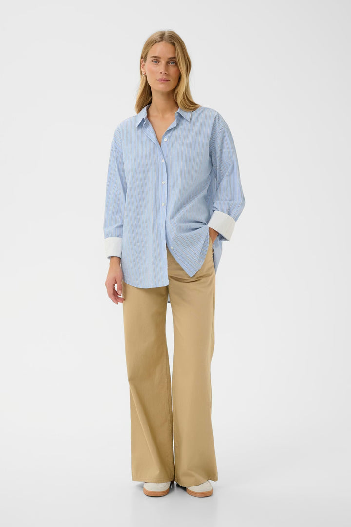 SAVANNA CONTRAST CUFF SHIRT (HYDRANGEA STRIPE) - PART TWO