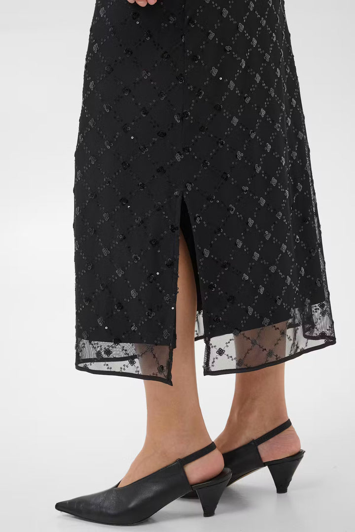 VIVIKA SEQUIN SKIRT (BLACK PLACED SEQUIN) - PART TWO
