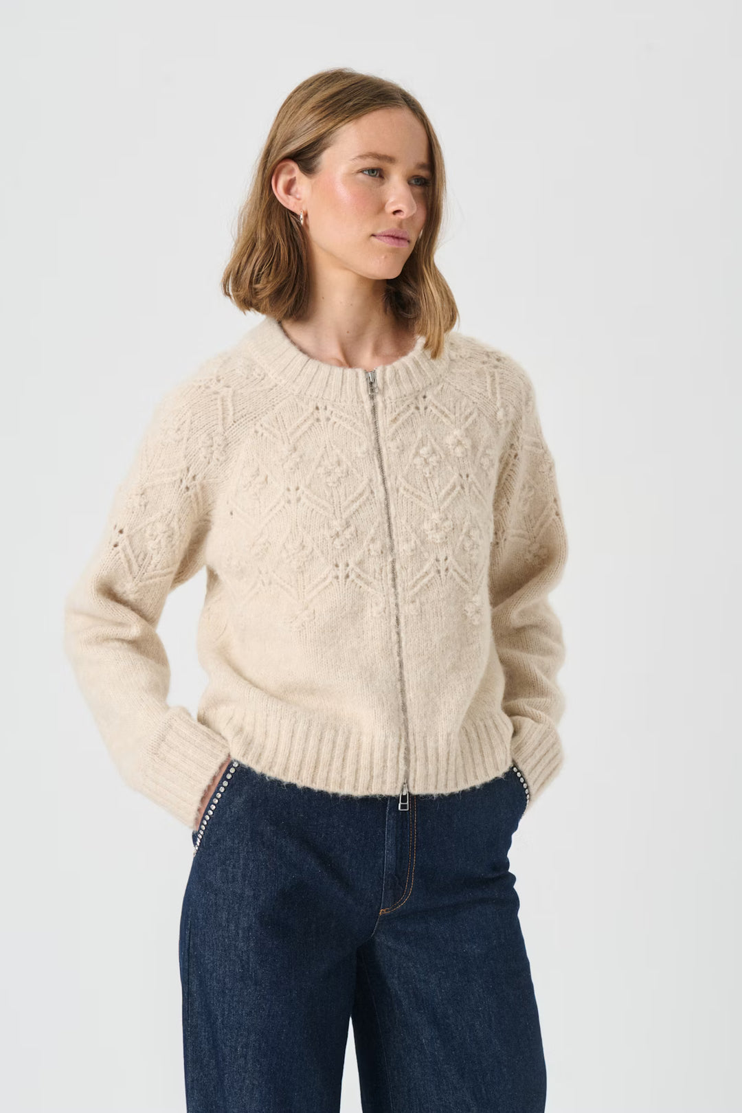 VERNIE KNIT ZIP UP CARDIGAN - PART TWO